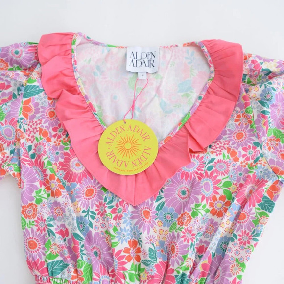 Alden Adair Happy Daze  Purple Pink Floral Kelsey Mini Flowy Dress S NWT - Picture 8 of 11
